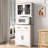 White Kitchen Storage Cabinet - Ample Space For Appliances & Dishes Construction Microwave Customizable Shelving Meet Your Needs