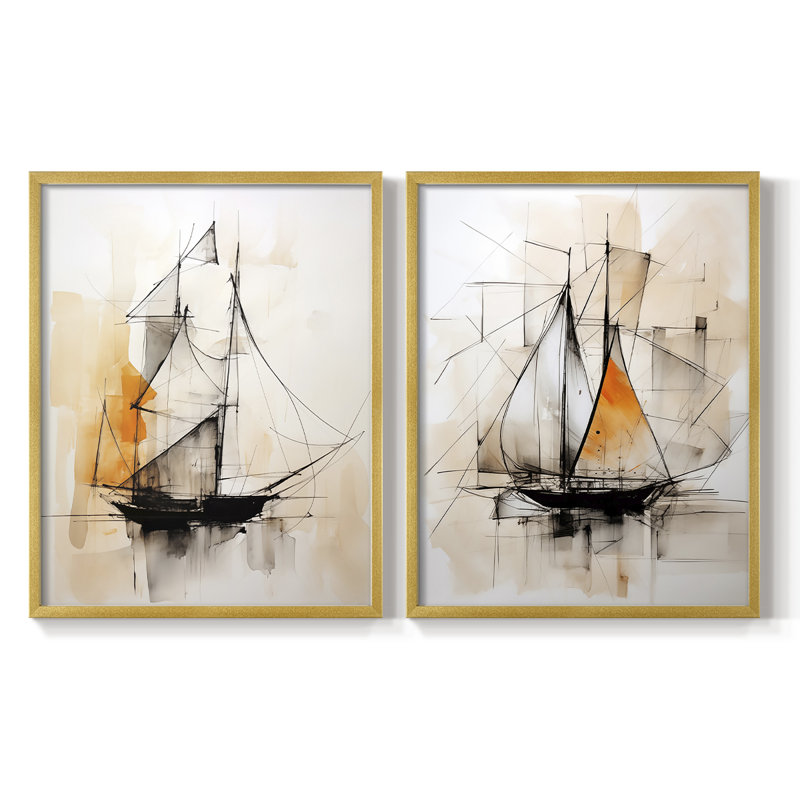 NAUTICAL Series CECXCII - Reproduction encadrée de qualité supérieure - prête à être accrochée - aucun clou requis - aucun clou requis