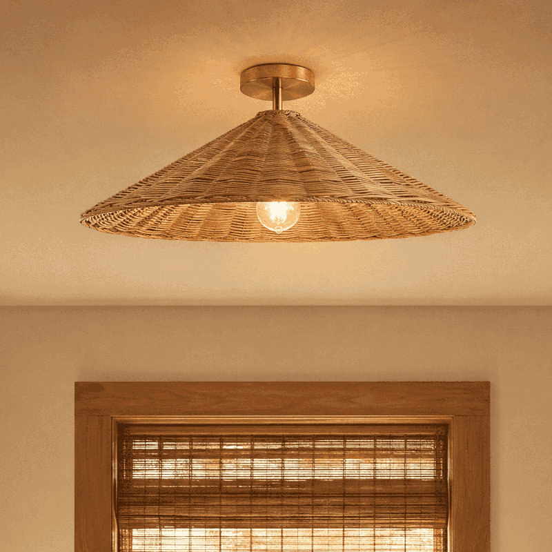 Plafonnier 1 lumière Lilliana en laiton naturel, Laiton naturel