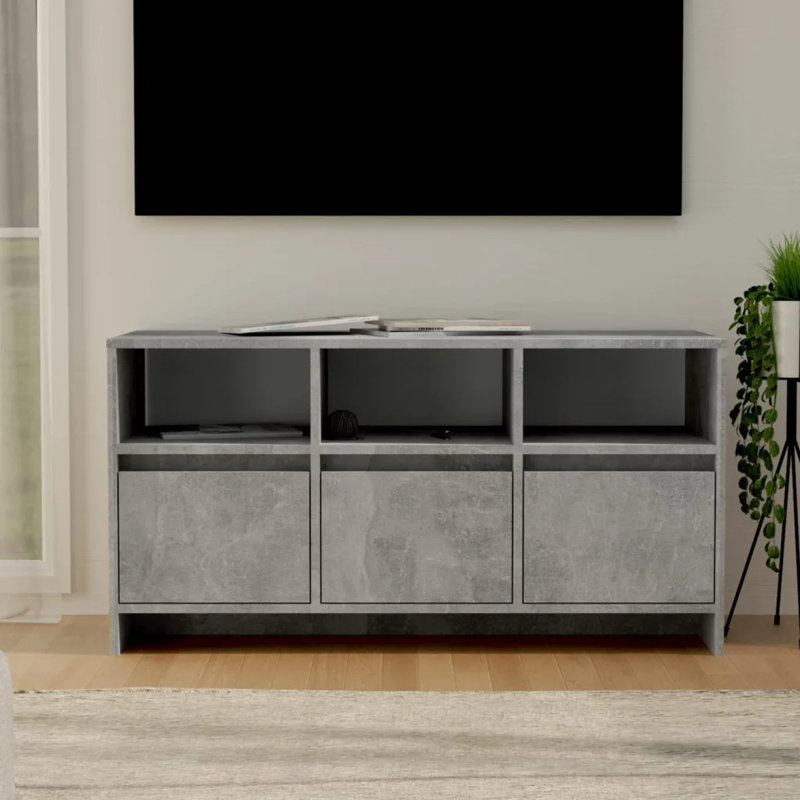 Greysi Unfinished TV Stand, Concrete Grey