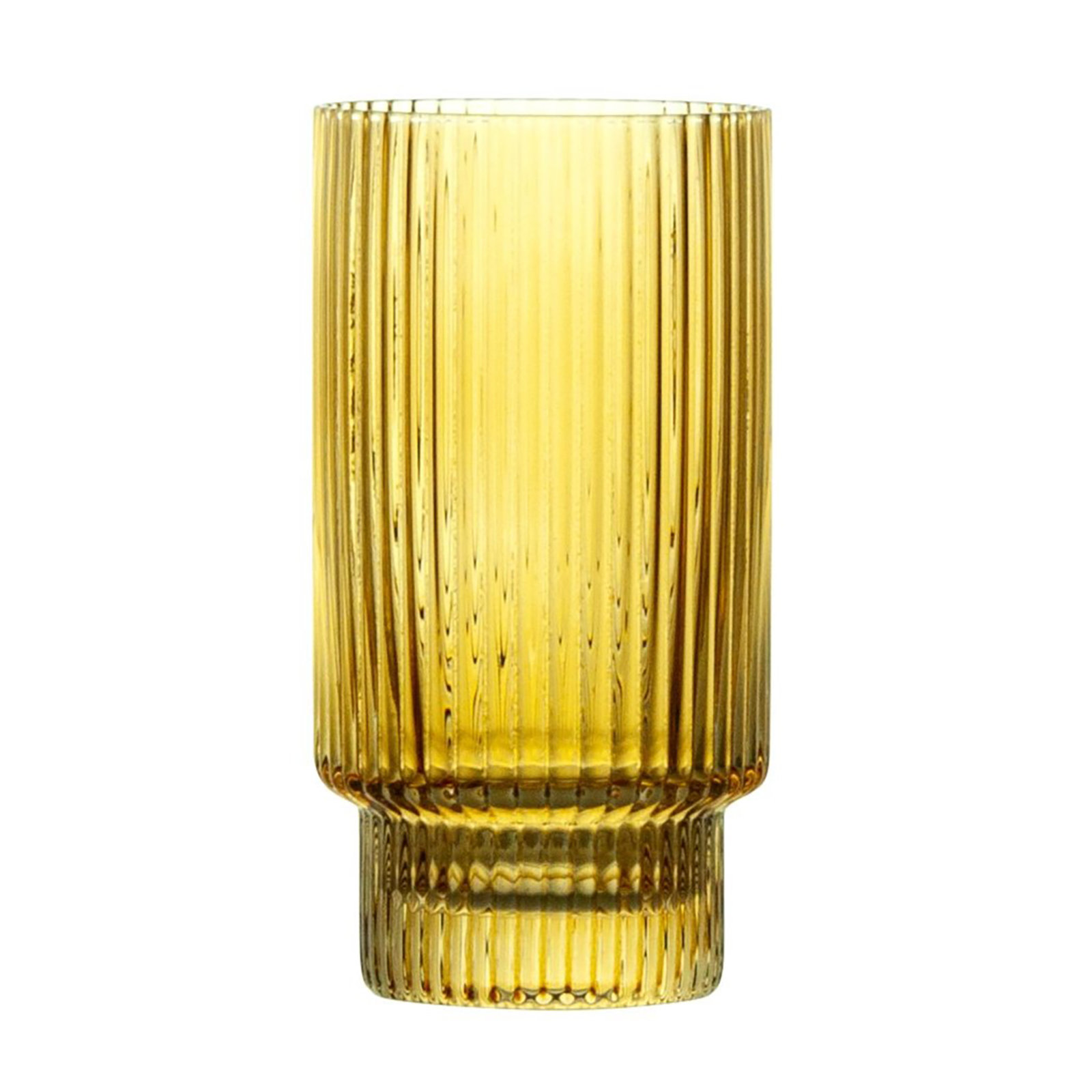 Hadley 14oz. Crystal Highball Glass Set, Amber