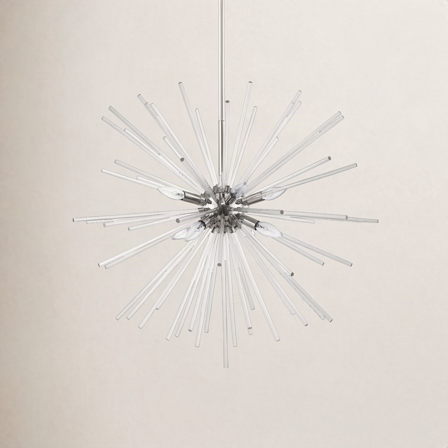 Ryzen 6 - Light Dimmable Sphere Chandelier, 34'' H x 34'' W x 34'' D, Polished Chrome