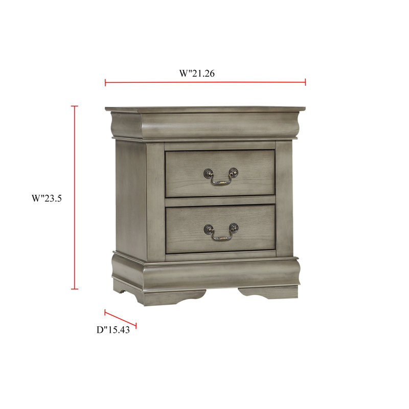Table de chevet Louis Philip Gray, Gris