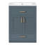 Meuble-lavabo autoportant moderne 24 po avec lavabo en céramique, tiroir basculant et 2 portes (blanc / bleu)-1555773081