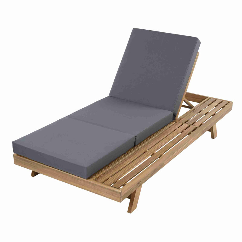 Lounge Chaise Set, Dark Gray, Light Brown