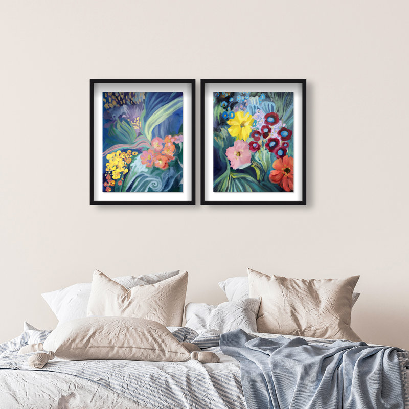 Spring Motion Set Set by Oliver Gal, 75"H x 63"W, Black Shadowbox