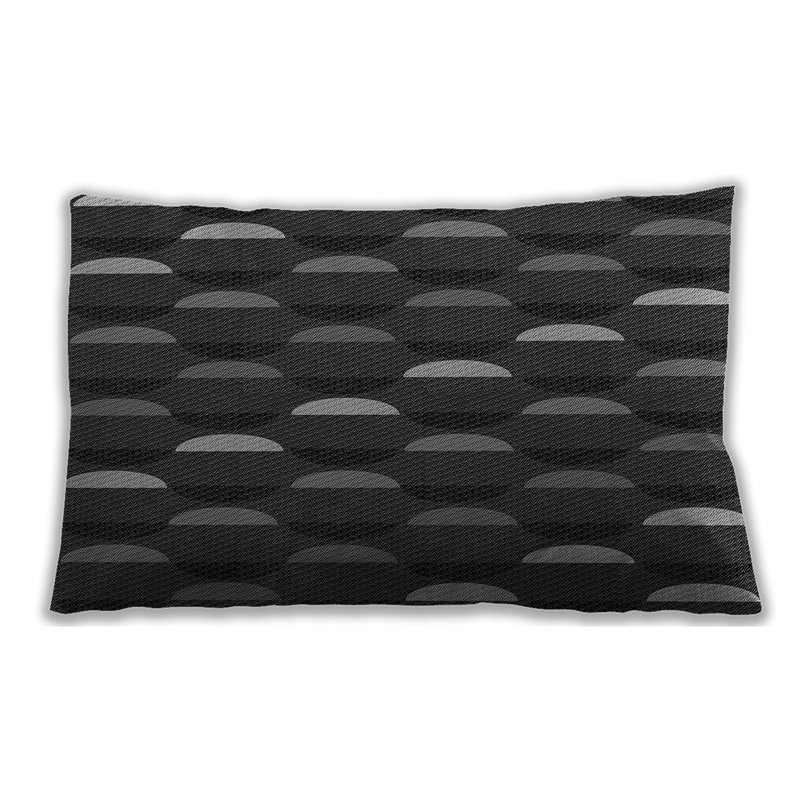 Coussin lombaire géométrique, Microsuède, Gris