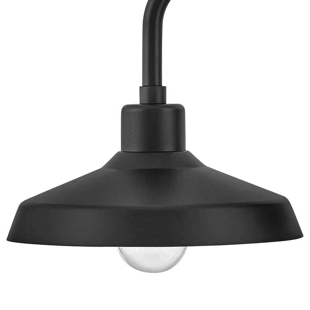 Vanielle 1-Light Outdoor Barn Light, Black, 9" H x 9.5" W x 13.5" D