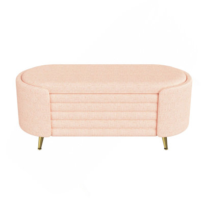Modern Upholstered Storage Ottoman Bench For Living Room, Bedroom And Entryway