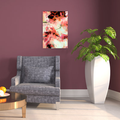 Vibrant Floral Abstract Abstract Colorful Contemporary Nature Flower Wall Art Print by Uma Gokhale - Wrapped Canvas Print