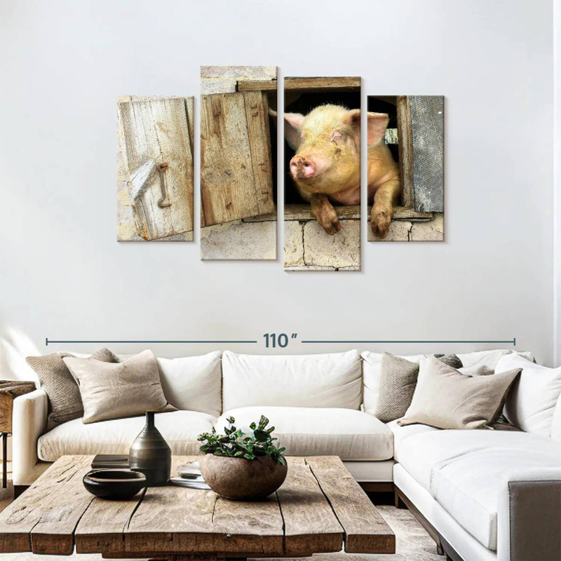 Brampt Smiling Pig, 48"H x 75"W
