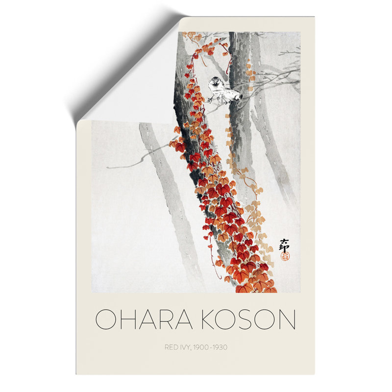 Birds & Red Ivy Print by Ohara Koson - Frameless Print, 30cm H x 21cm W x 0.1cm D