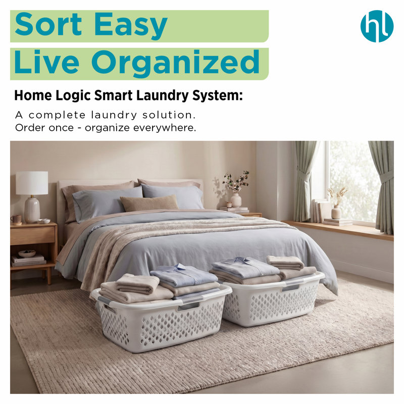 Panier à linge à chargement frontal 1,5 Bu - 4 pièces Home Logic