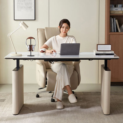 Rock plate electric height-adjustable desk