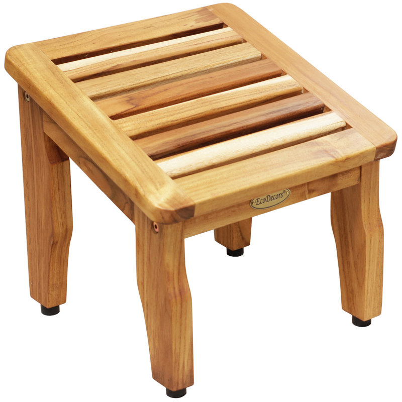 Tabouret de douche en teck EcoDecors, l 12 po