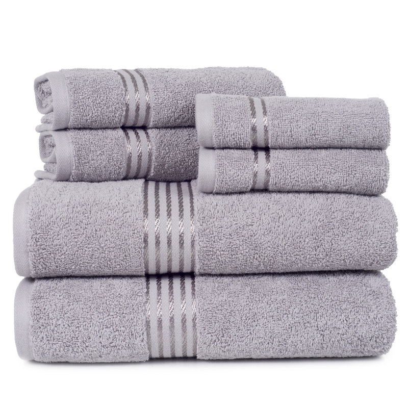 Ensemble de serviettes 12 pièces Lavish Home - Accessoires de salle de bain en coton avec 4 serviettes de bain, 4 serviettes à main et 4 débarbouillettes - Serviettes lavables à la machine
