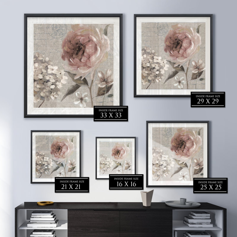 " Blush In Bloom II ", 17.5" H x 17.5" W x 1.5" D