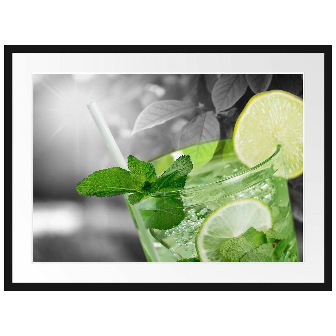 Gerahmtes Poster Erfrischender Mojito Cocktail