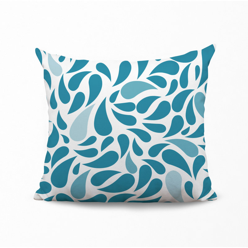 Housse et insert de coussin décoratif en polyester, L 17 po x H 17 po, Turquoise
