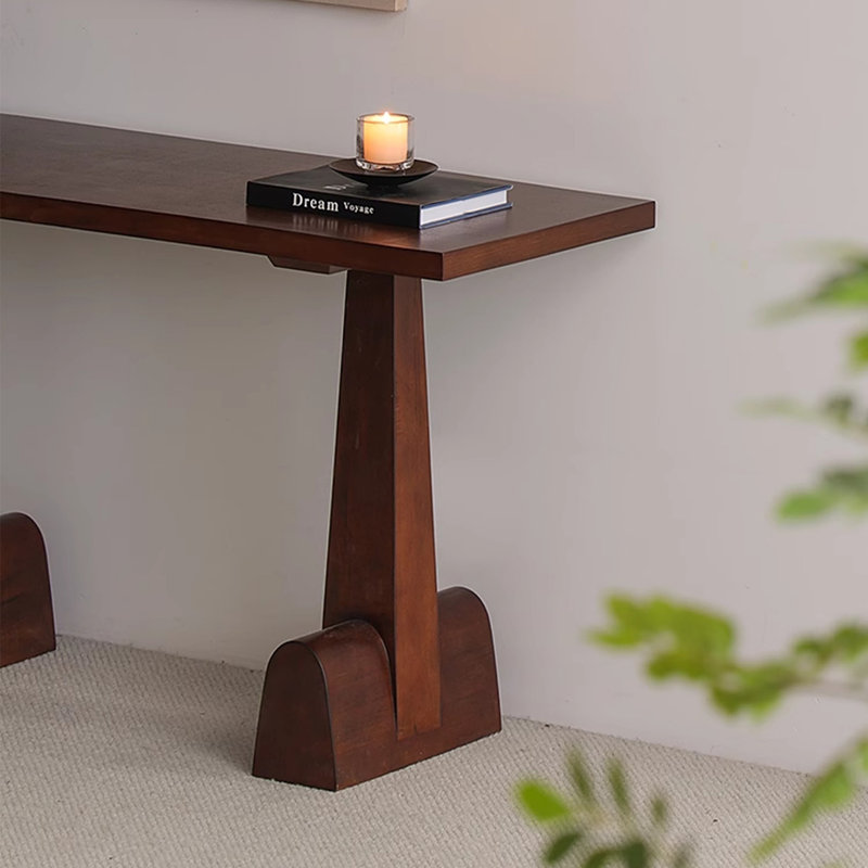 Console rétro en bois massif minimaliste, H 30,71 po x l 62,99 po x P 11,81 po