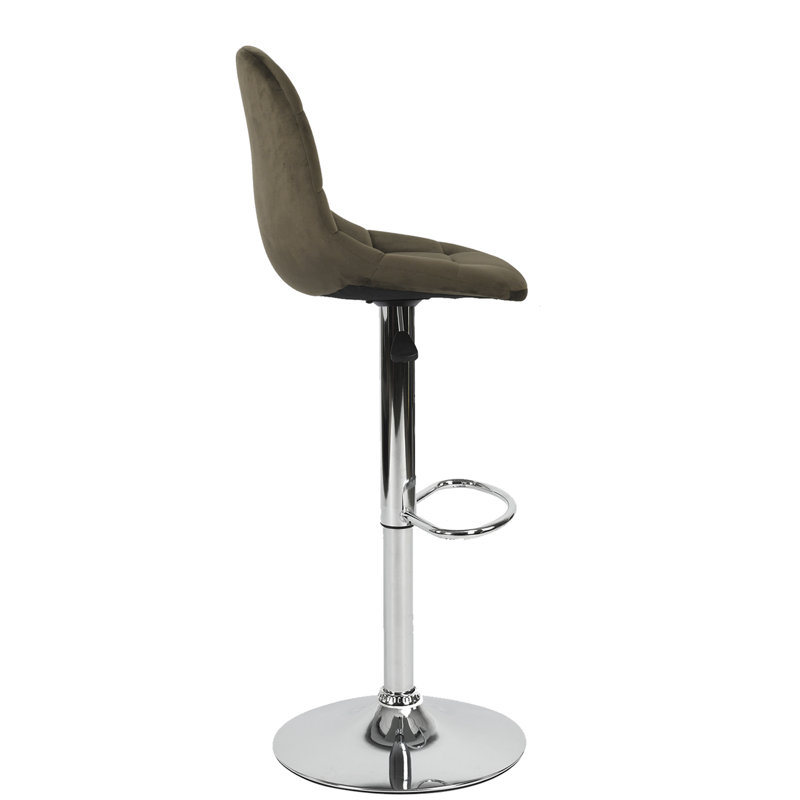 Drumheller Swivel Upholstered Adjustable Height Counter Stool with Metal Frame