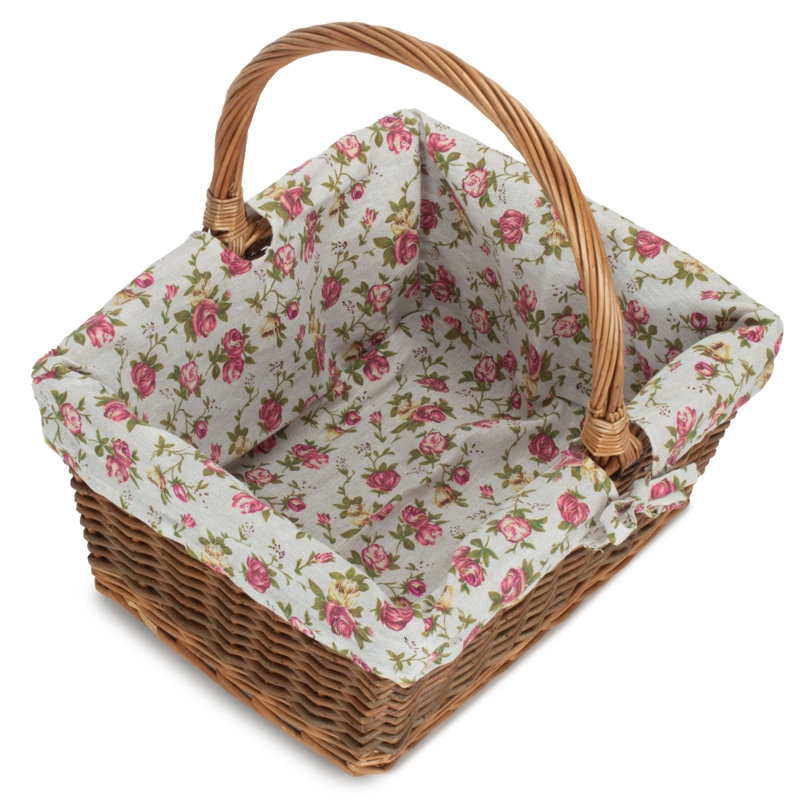 Wicker Laundry Basket with Handles, Medium (17cm x 30cm x 37cm)