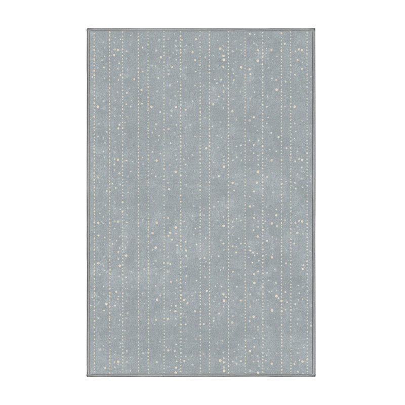 Machine Washable Laverock New Years Modern & Contemporary Abstract Rug in Gray – Gray Binding, 2x5
