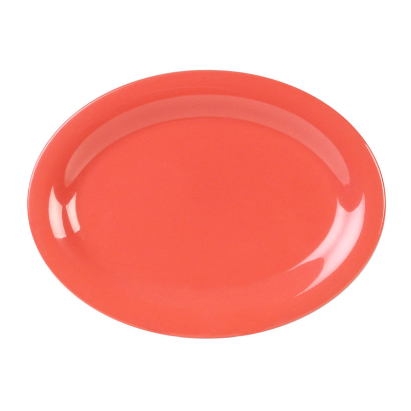  Plateau ovale en mélamine, H 0,79 po x l 9,5 po x P 7,24 po, Orange