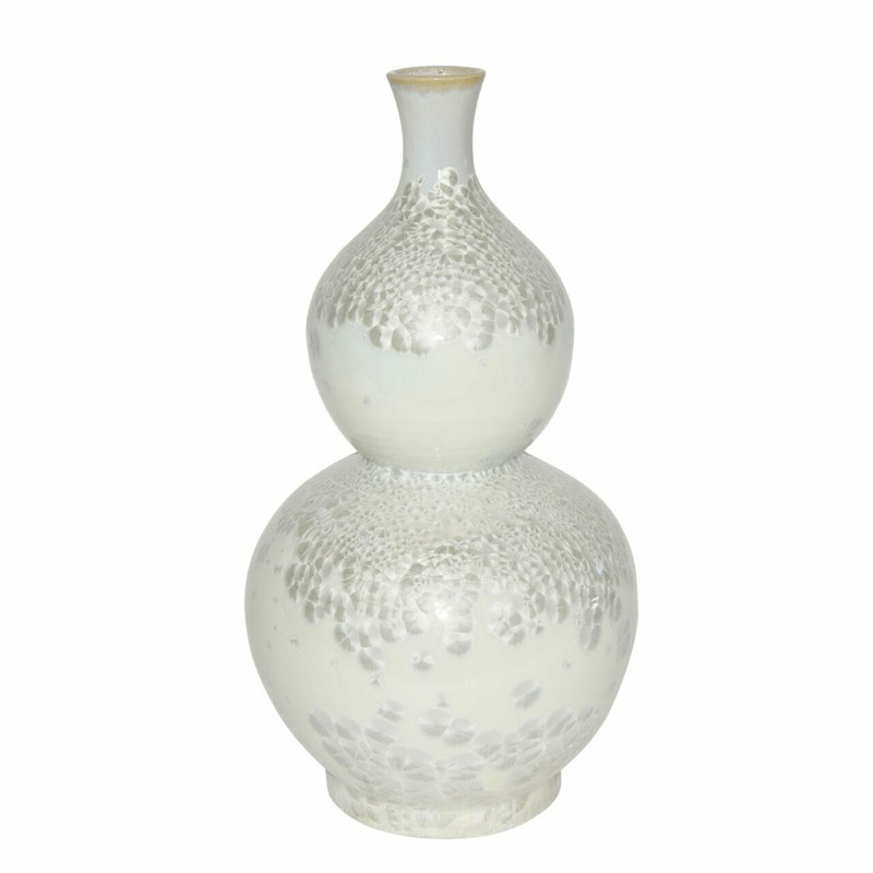 Vase de plancher en porcelaine blanche, H 21 po x l 12 po x P 12 po