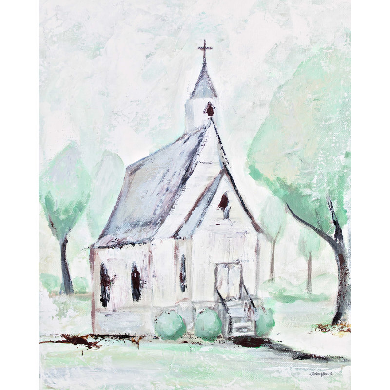 House of God - peinture sur toile tendue, H 16 po x l 12 po