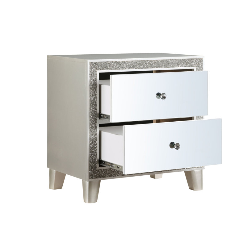 Table de chevet à finition miroir Sliverfluff