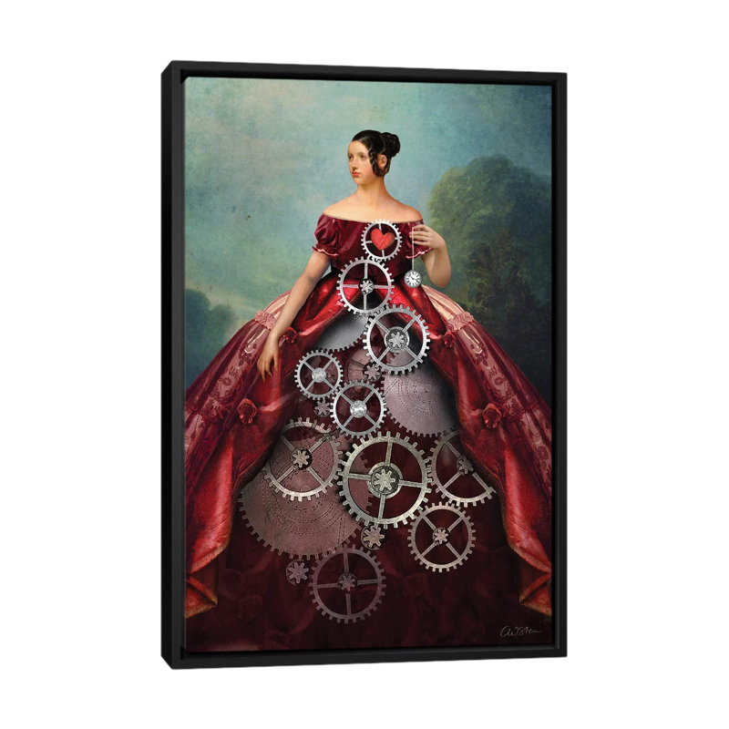 Roue de la fortune par Catrin Welz-Stein - impression d'art graphique, H 26 po x l 18 po x 1,5 po, Toile avec cadre noir