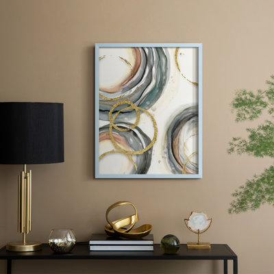 «Gold Elasticity I», reproduction encadrée - bois massif