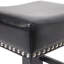 Ensemble de 2 tabourets de comptoir en cuir 26 po, 2 pièces, noir-119320536