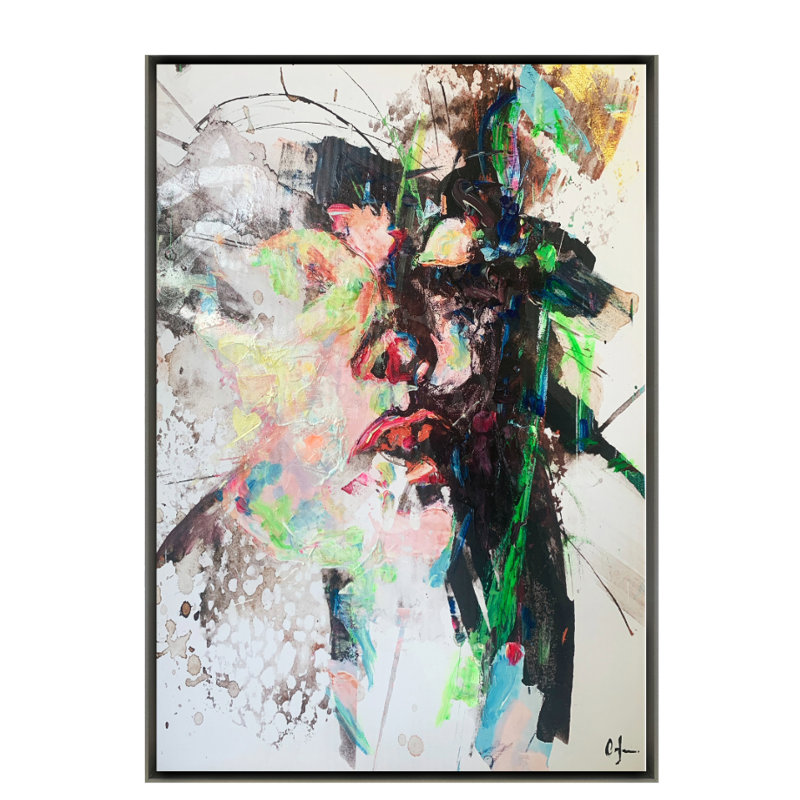 Verre Eclate Luxury Canvas Artwork, 180 cm H x 94 cm W, Silver