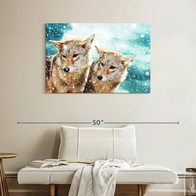 Paire de coyotes Brampt, H 26 po x l 39 po