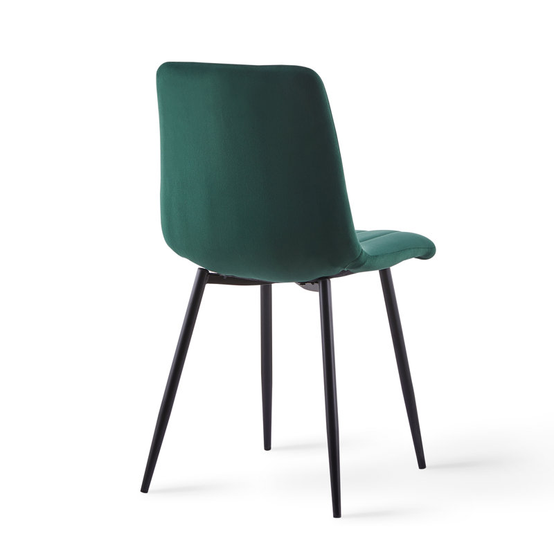 Aly 50cm H Velvet Upholstered Side Chair, Dark Green