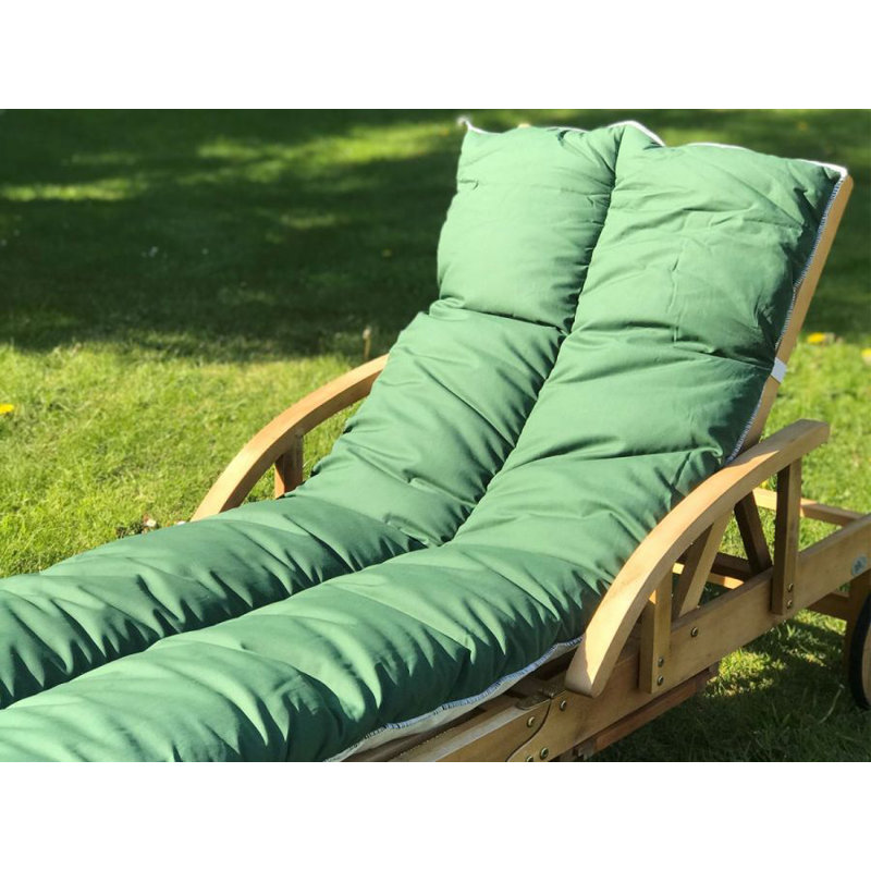 Clocher Sun Lounger Cushion Folding Topper Pads Reclining Outdoor Cushion 190cm, Green