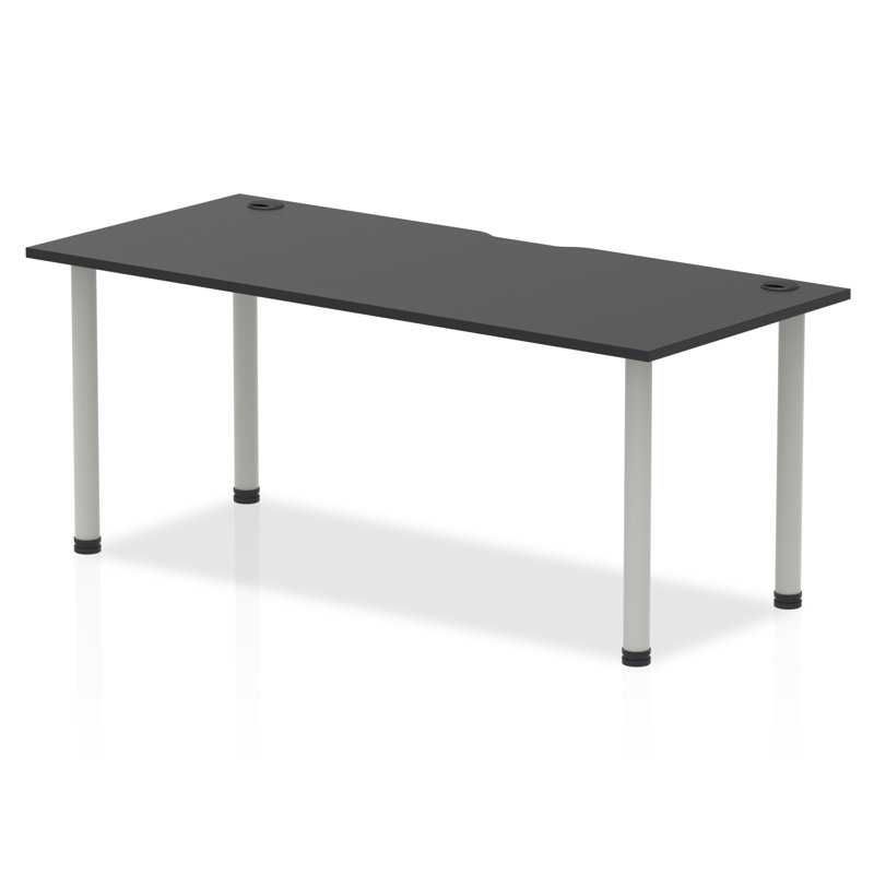 Steel Writing Desk, 72.5cm H x 140cm W x 80cm D, Silver