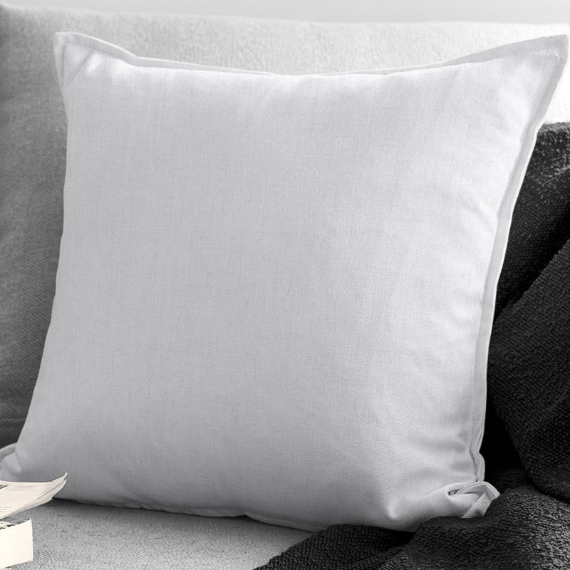 Housse et insert de coussin rectangulaire 100% polyester London, 24"H x 24"W, Blanc