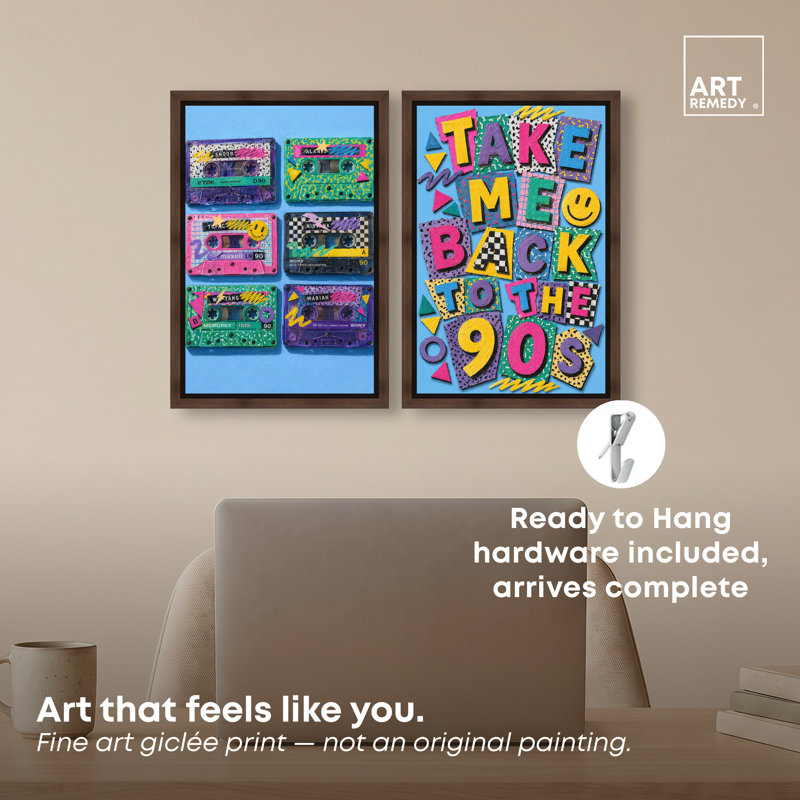 «Fun Fun», reproduction sur toile encadrée par Art Remedy, ensemble de 2, H 15 po x l 20 po, Cadre noyer