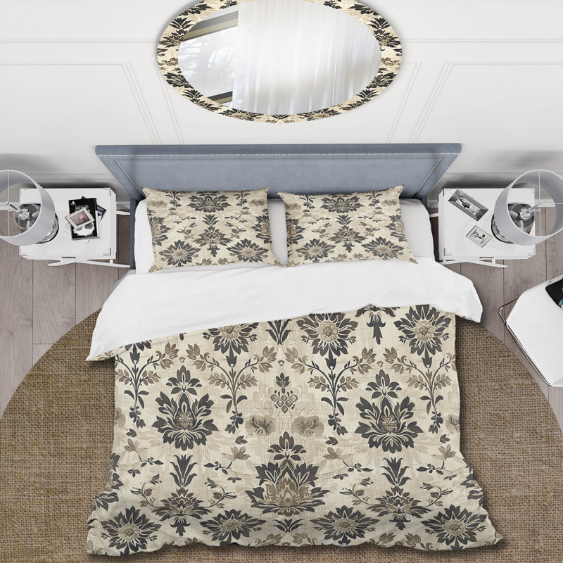 Ensemble de housse de couette Brown Rustic Elegant Charm V - Country, Housse de couette pour grand lit + 2 taies décora