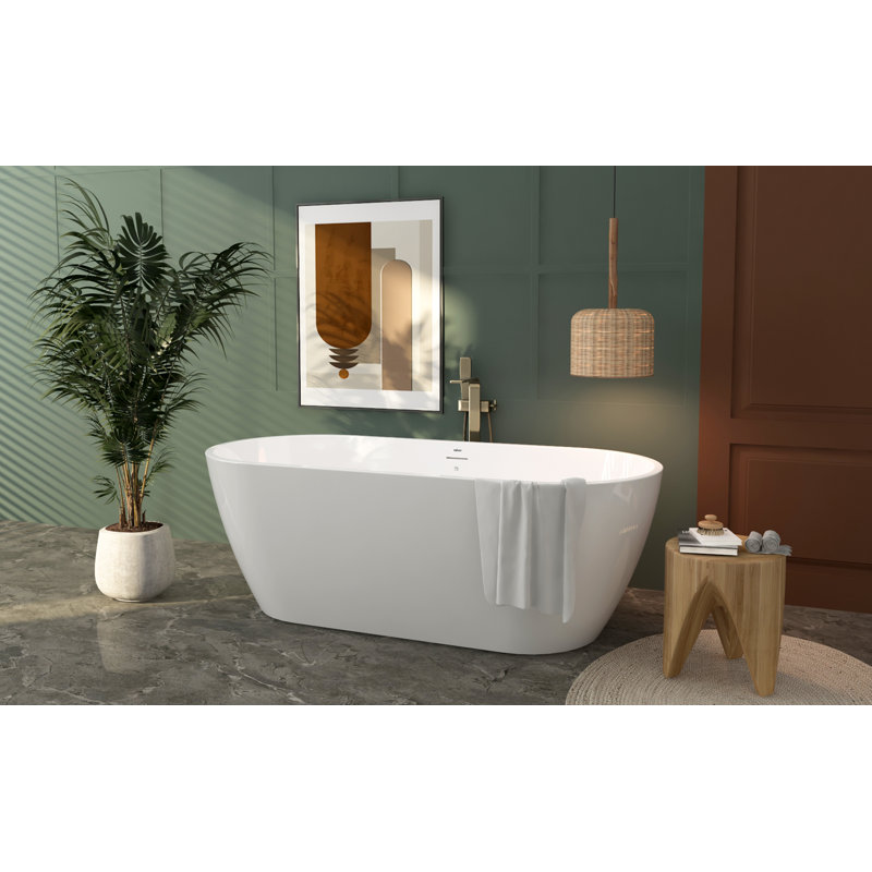 Baignoire de trempage autoportante en acrylique Bali 67 po. X 30 po. Bali Elite