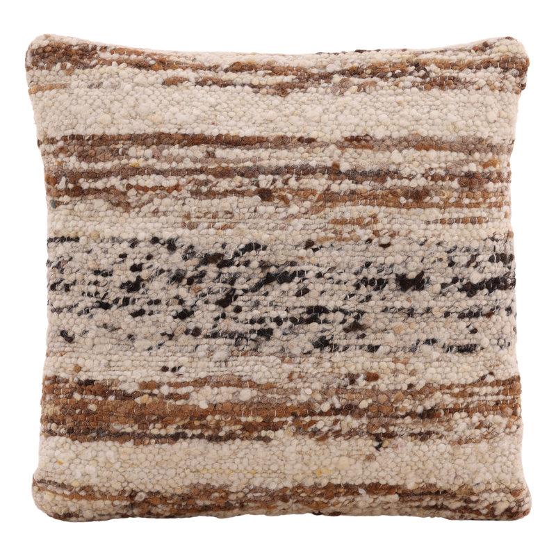 Coussin en jute Wanda, fini brun, Carré 20 po