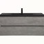 Meuble-lavabo flottant 48 po avec lavabo mural Celissa, meuble-lavabo mural moderne avec comptoir en quartz noir et tiroirs à fermeture en douceur, gris