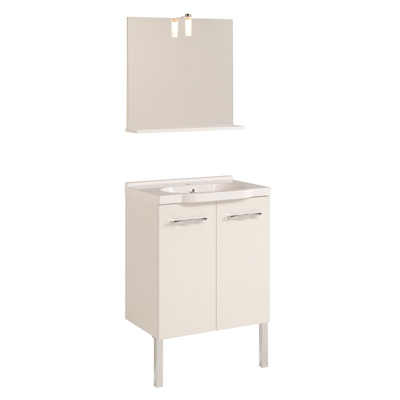 Ensemble de meuble-lavabo de salle de bain simple avec miroir 23,7 po Efren