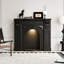 Black Manufactured Wood Freestanding Fireplace