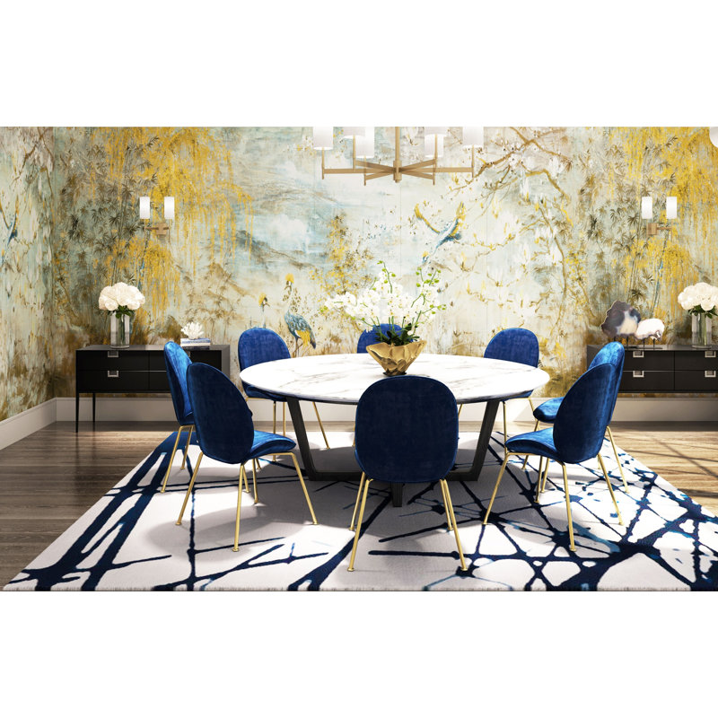 Blossom Chinoiserie Animal Print Metallic Wallpaper, Turquoise Red