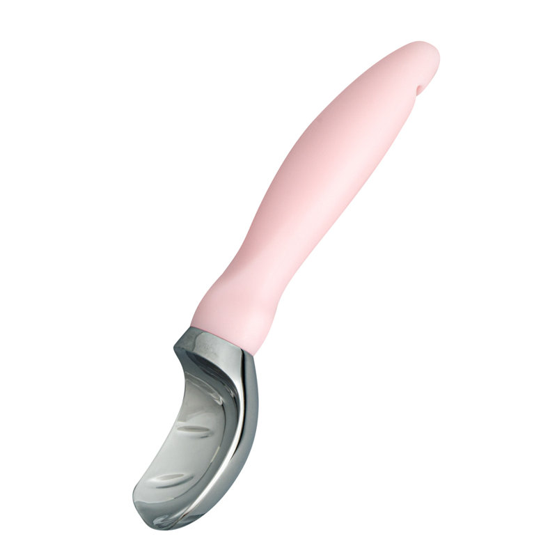 Pelle à portion de cuisine rose en alliage de zinc 1 pièce pour ustensiles de cuisine, outil de crème glacée en métal ergonomique pour les biscuits et les sorbets, conception résistante antiadhésive pour lave-vaisselle