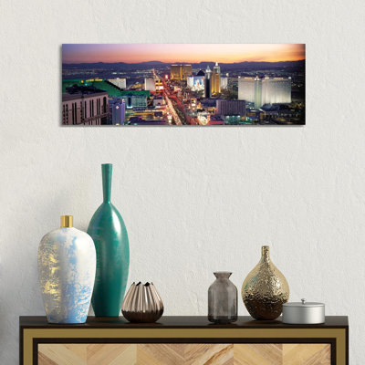 The Strip Las Vegas NV USA 1 Piece Wrapped Canvas Panoramic Wall Art